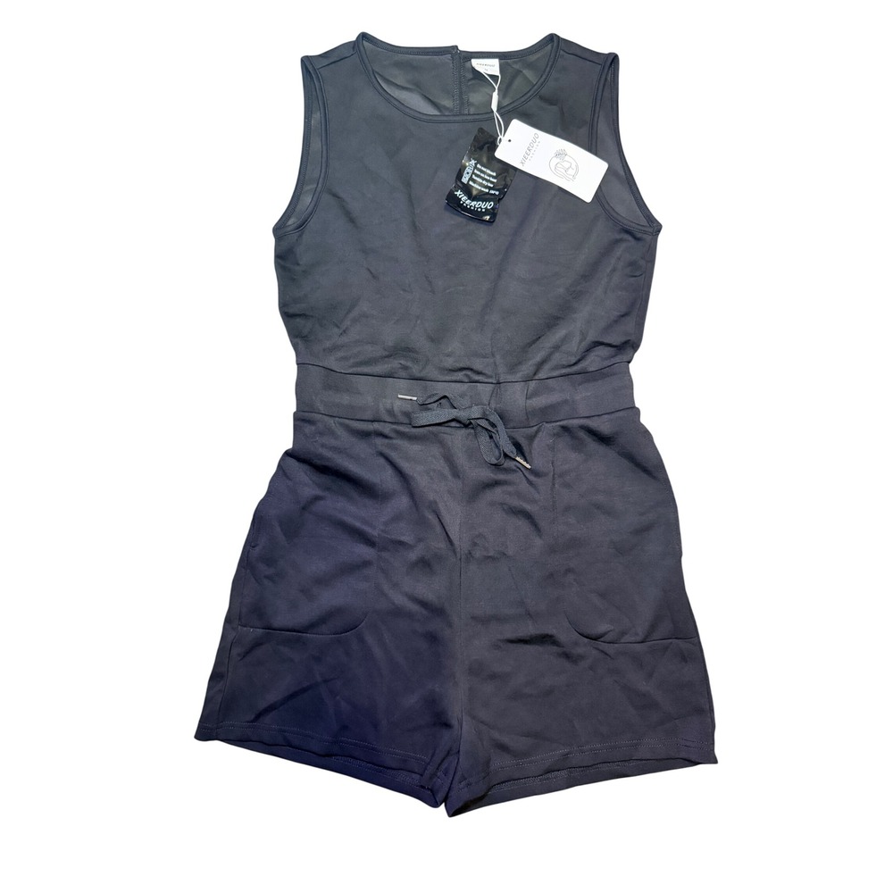 XIEERDUO Black Tie Waist Romper Medium NWT